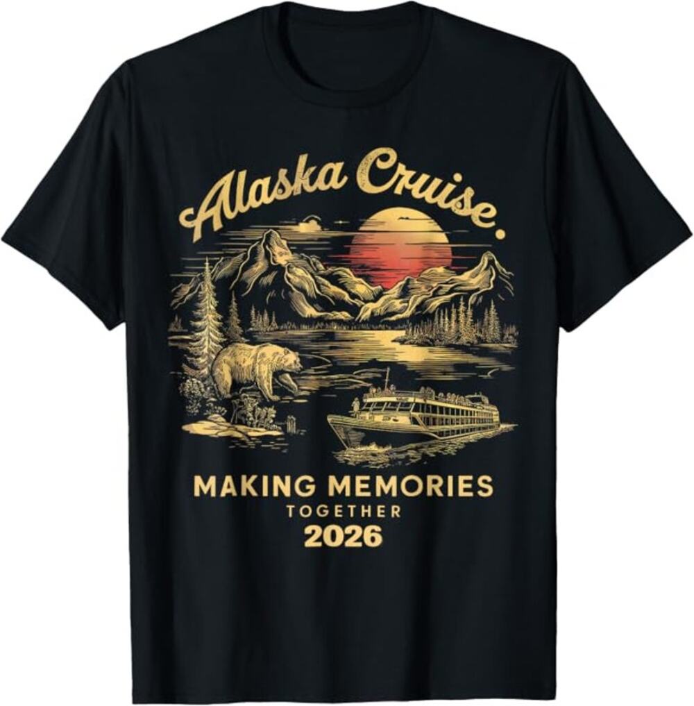 Alaska Cruise 2026 Bear Sunset T-Shirt Womens Plus size 6XL  fits more like 4XL